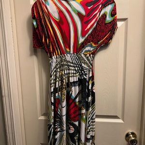 Multicolored polyester stretch dress. XL, fits like a large.